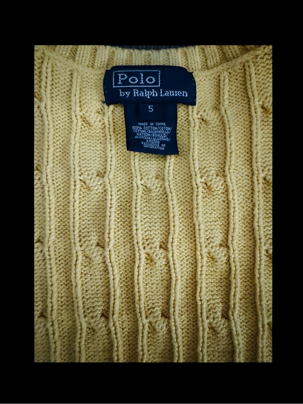 Boys Ralph Lauren Yellow Cable-Knit V-Neck Sweater Vest - Picture 4 of 7